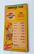 1965 PEPSI Hanover High School Football Schedule Sign Tyndale & Co 20