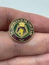 Town Of Ajax Ontario Lapel Pin Corporation Crest Green Red Souvenir Vintage picture