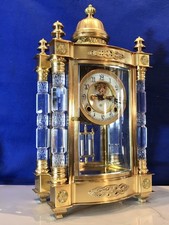 REPRODUCTION ANSONIA JUPITER BRONZE,BRASS,CRYSTAL REQULATOR STRIKE CLOCK picture