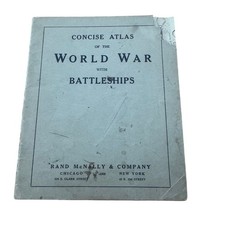 1917 Rand McNally Concise Atlas of the World War with Battleships Photographs picture