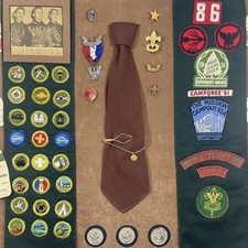 Large mixed lot of 1950’s BSA Eagle Scouts badges pins medals coins patches etc  picture