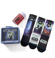 Rare Stance x Star Wars Return of the Jedi Lunchbox Set with Thermos and Socks picture