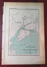 1898 USGS Map Indicating Altitude Recent Physiographic Features Gulf of Alaska picture