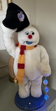 Vintage Gemmy Spinning Snowflake Frosty The Snowman Black Hat *Read picture