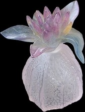 Daum France Physalis Perfume Bottle Pink Crystal Pâte de Verre Gorgeous Color picture