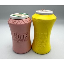 Vtg 1970s Comet & Ajax Cleanser Plastic Bottle Shaker Set Unopened Sealed MCM picture