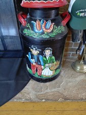 Vintage Painted Milk Can - Great Decorator - Signed Art  - Turn of Century picture