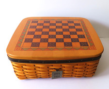 2001 Longaberger Checkerboard & Tic Tac Toe Gameboard Baskets - Longaberger picture
