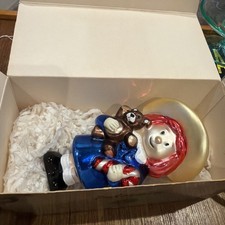 Vintage 1998 Kurt S. Adler Madeline Glass Christmas Ornament Teddy Bear 5.5” picture