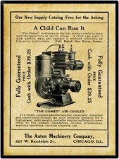 1911 Auten Machinery Co Elgin Comet Gas Engines New Metal Sign: Chicago Illinois picture