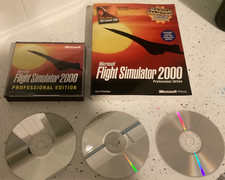 Microsoft Flight Simulator 2000 Professional PC 3 MINT DISCS & Manual Excellent picture