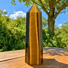 Natural Tiger Eye Stone Tower Obelisk Reiki Healing Crystal Gemstone Home Decor picture