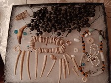 Amazing Display of Mixed Shell Beads and More Rare Antique group picture