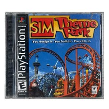 Sim Theme Park PS1 PlayStation 1 Complete CIB Tested Working Black Label picture