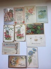 Vintage Antique Postcard Lot 10 Early 1900s 1917 Birthday Easter Christmas picture
