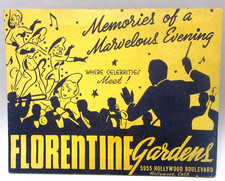 1940's Souvenir Photograph FLORENTINE GARDENS Hollywood California wb picture