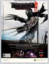 Ninja Gaiden II Xbox 360 Hayabusa Microsoft Tecmo 2008 Full Page Print Ad picture
