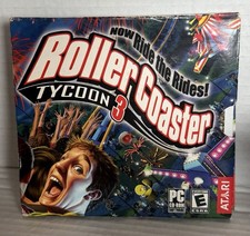RollerCoaster Tycoon 3 (PC, 2004) with Soaked Expansion - Complete, CIB -Tested picture