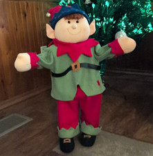 Prima Creations Poseable Elf Figure Plush Green Red Blue 30in Free Standing picture