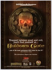 Baldur's Gate - PC RPG Bioware - Vintage Original Print Ad/Poster Promo Art 1997 picture