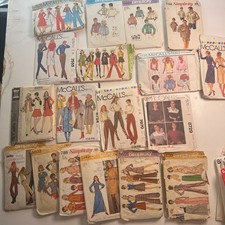 Vtg McCall's Simplicity Butterick Lot Of 27 Sewing Patterns Brook Shields Mens picture