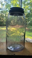 Crude Antique SCA HFJCO Cross Over Mason's Patent NOV 30th 1858 Quart  picture