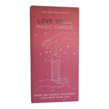 Love Spell Magic Candle With Crystal Inside - Wiccan Love Magic Rose Quartz picture