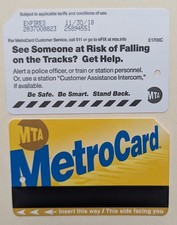 MetroCard, See someone at risk of falling on the tracks?, Expired-Mint picture