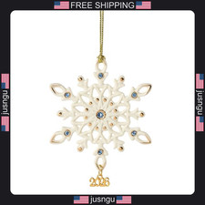 Lenox 2026 Snowflake Ornament Blue Gems Gold Details Dated picture