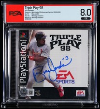 Triple Play 98 PlayStation PSA 8.0 Brian Jordan Auto BAS CIB picture