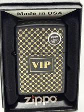 Vintage 2013 VIP All Around Gold Weave Black Matte Zippo Lighter New B9 picture