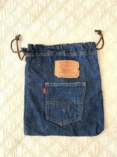 Vintage Denim Levi’s BIG E Pouch Red Tag Advertising 501 Satchel Leather String picture