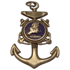 STERLING WW2 US NAVY Anchor SEA BEES PENDANT picture