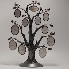 Things Remembered Family Tree 10 Photo Frame Silver Metal Tabletop Christmas... picture
