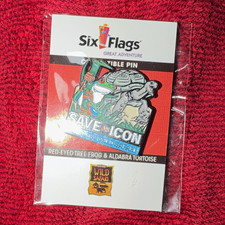 Six Flags Wild Safari Save an Icon 2025 Pin Red-Eyed Tree Frog Aldabra Tortoise picture