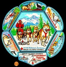 BOY SCOUT BSA GREAT ALASKA OA NANUK 355 2026 JAMBOREE DOG SLED 7-PATCH JSP SET picture
