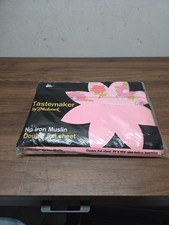 Vintage Tastemaker Mohawk Floral Whimsy Double Flat Sheet NOS 81x104 1970s picture