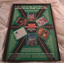 Strategic Simulations Inc Atari Games Framed Print Ad 1984 8.5x11 picture
