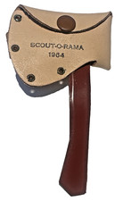 MINT Vintage 1964 BSA Scout-O-Rama Mini Hatchet Leather Sheath Neckerchief Slide picture