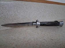 Vintage Italian Kriss Blade Stilletto Manual Lockback Folding Knife Rostfrei  picture