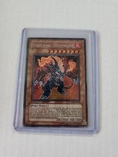 Yugioh Volcanic Doomfire Ct Misprint Holobleed and  Weird Holo Misprint Lp picture