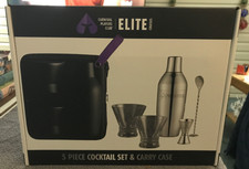 NEW Carnival Cruise Elite Casino Players Club 5 Piece Cocktail Set & Carry Case picture