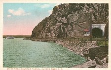 Break Neck Mountain Rocks Tunnel Hudson River New York NY Vintage Postcard picture