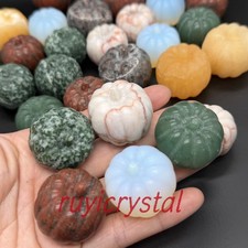 50pcs Natural mix Quartz Crystal Pumpkin Hand carved Skull Healing Gift  30mm picture