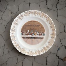 Homer Laughlin Lord’s Supper Plate First Edition 23K Gold Religious Decor picture