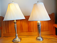 Pair Silver Art Deco Table Lamps 16