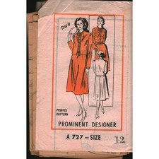 Vintage Prominent Designer Pattern A727 Reader Mail Dress and Jacket Size 12 picture