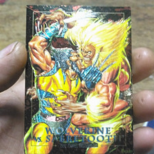 SkyBox 1992 Marvel Masterpieces First Encounter 3-D Wolverine vs Sabretooth picture