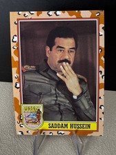 Rare Topps Saddam Hussein Trading Card #189 from 1991 Topps Desert Storm picture