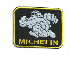 NEW 2 1/2 X 3 INCH MICHELIN TIRES IRON ON PATCH picture